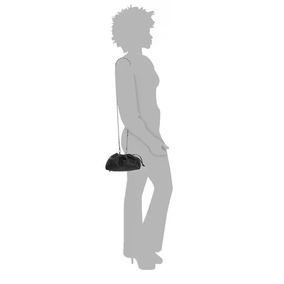 Valentino by Mario Valentino Cara Embossed Black Leather Crossbody - Picture 8 of 9